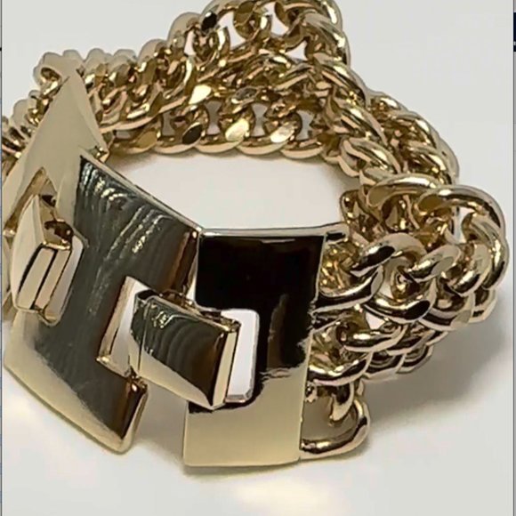 3 STRAND GOLD CHAIN LINK CLIP BRACELET, LOVE THIS BRACELET!!! - Picture 3 of 7